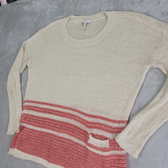 Joie 100% Linen Striped Relaxed Sweater Top - Picture 3 of 8